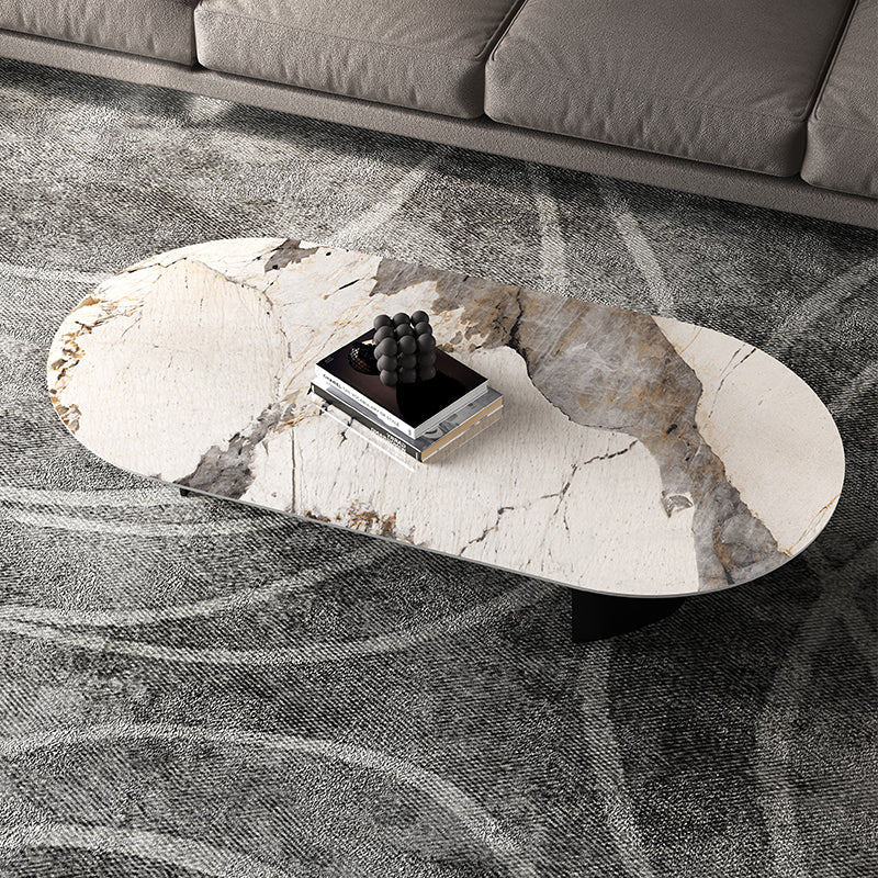 No Distressing Coffee Table Modern 2 Legs Free-Form Single Coffee Table