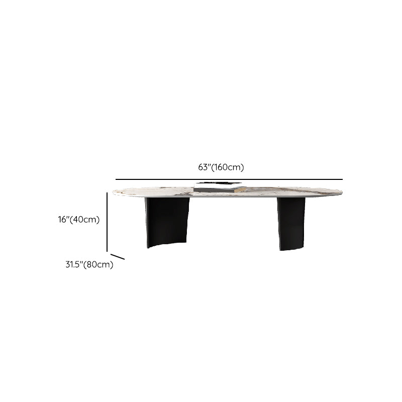 No Distressing Coffee Table Modern 2 Legs Free-Form Single Coffee Table