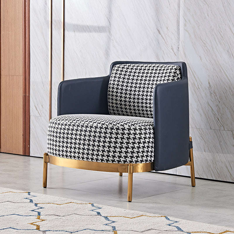 Linen Barrel Chair 29.52" Wide Chair with Cushion Back for Living Room