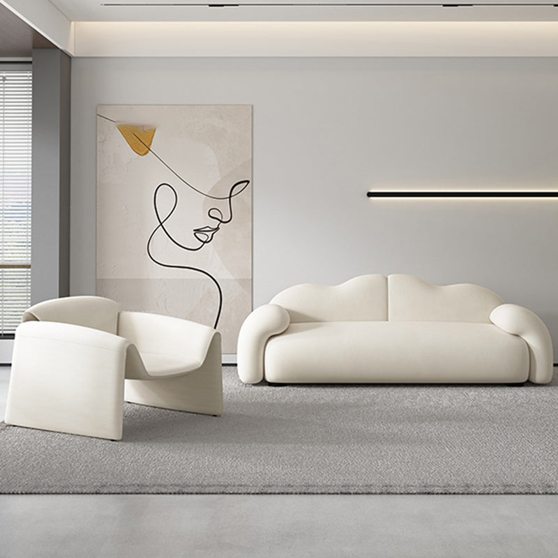 Scandinavian Seating White Cushions Rolled Arm Living Room Settee