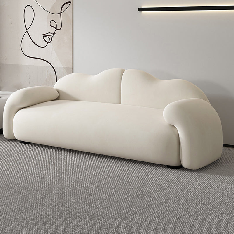 Scandinavian Seating White Cushions Rolled Arm Living Room Settee