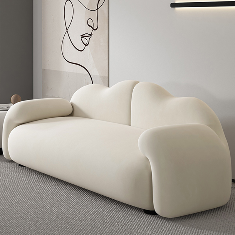 Scandinavian Seating White Cushions Rolled Arm Living Room Settee