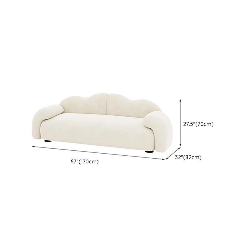 Scandinavian Seating White Cushions Rolled Arm Living Room Settee
