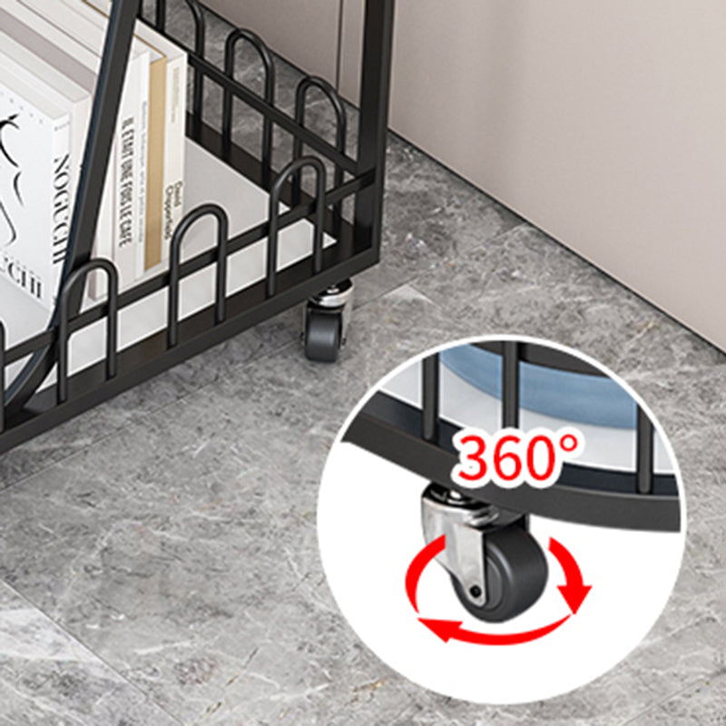 Contemporary Marble Top End Slide Table Geometric 4 Legs Side Table