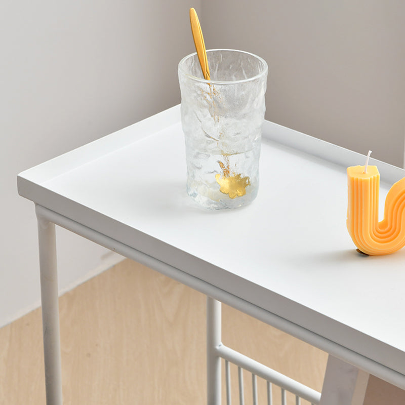 Contemporary Metal End Table Tray Top Accent Side Table with Storage