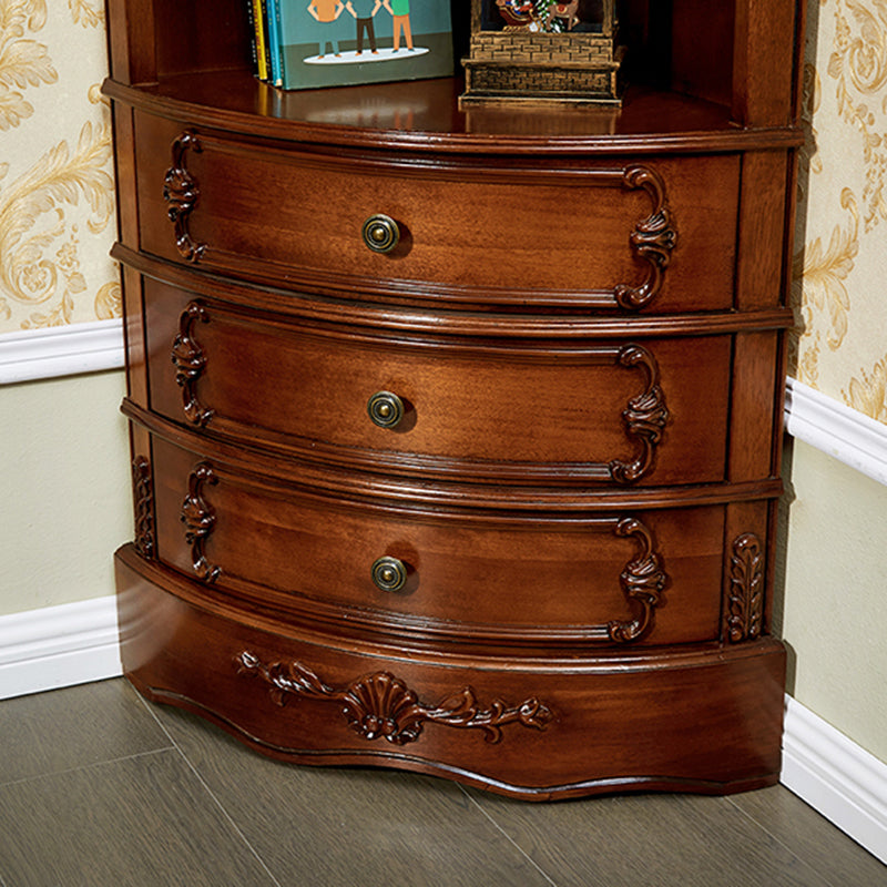 Triangle Accent Cabinet Solid Wood Storage Cabinet with  Drawer