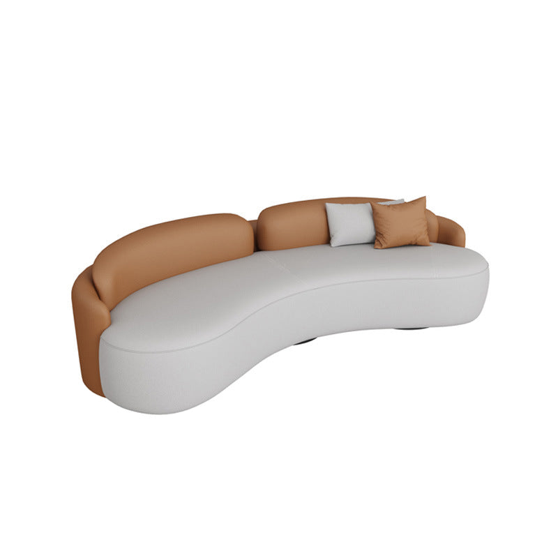 Tight Seat Faux Leather Settee Waterproof Sloped Arms Sofa for Living Room