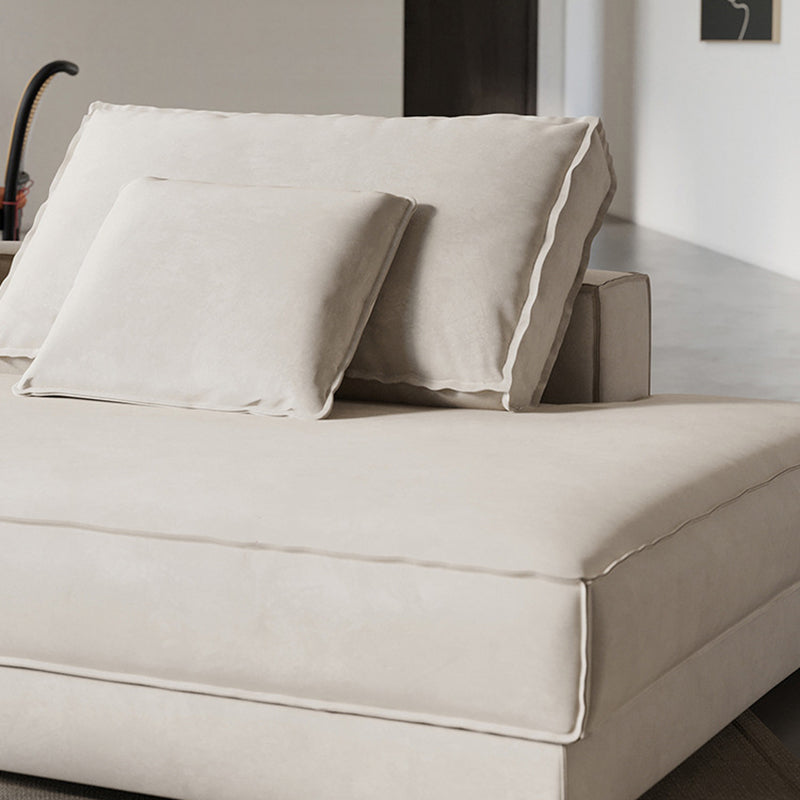 Contemporary Glam Sloped Arm Sofa with Pillows Genuine Leather Sofa in Gray