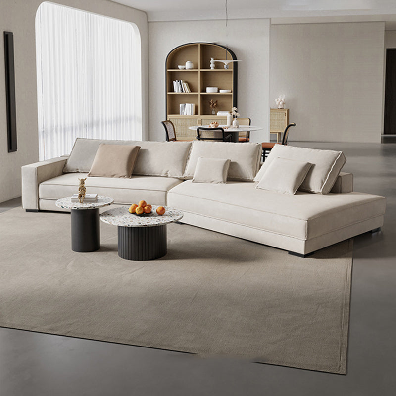 Contemporary Glam Sloped Arm Sofa with Pillows Genuine Leather Sofa in Gray