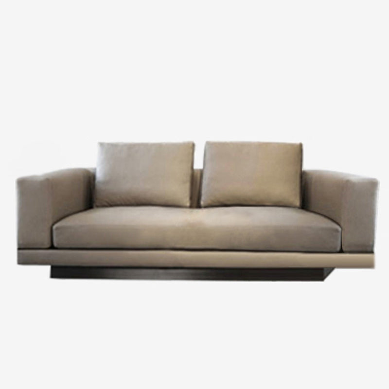Scandinavian Light-grey Loose Back Square Arm Living Room Seating