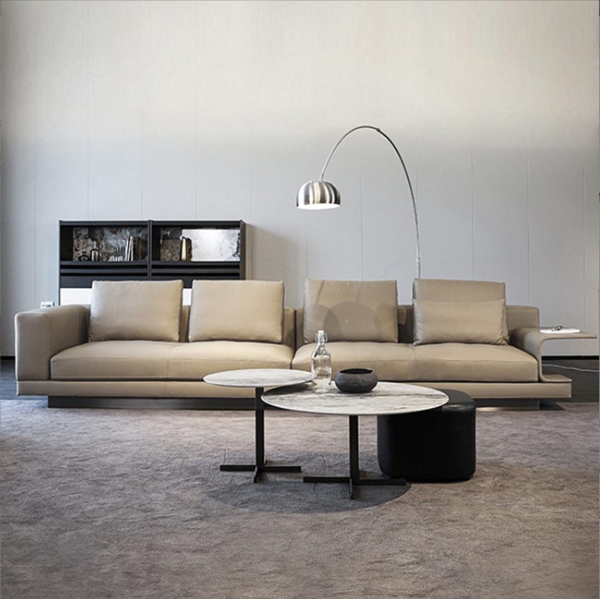 Scandinavian Light-grey Loose Back Square Arm Living Room Seating