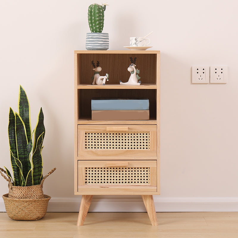 Wicker Rattan Accent Cabinet Bar Pulls Handle Design Storage Cabinet