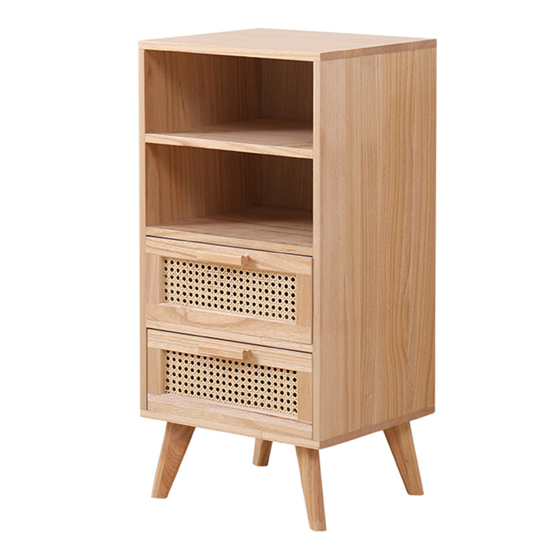 Wicker Rattan Accent Cabinet Bar Pulls Handle Design Storage Cabinet