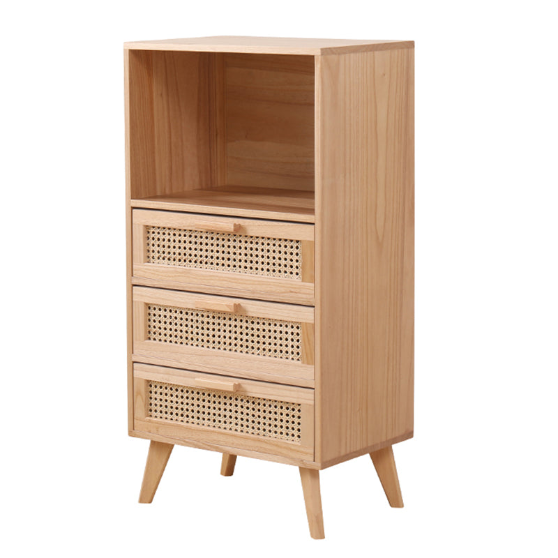 Wicker Rattan Accent Cabinet Bar Pulls Handle Design Storage Cabinet