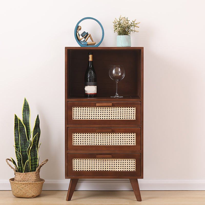 Wicker Rattan Accent Cabinet Bar Pulls Handle Design Storage Cabinet
