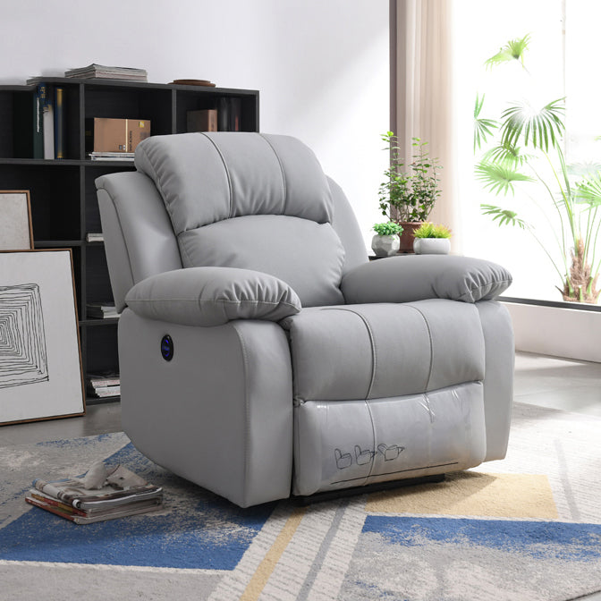 Solid Color Home Theater Recliner Bonded Leather Contemporary Chair for Home