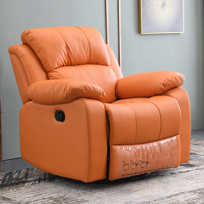 Solid Color Home Theater Recliner Bonded Leather Contemporary Chair for Home