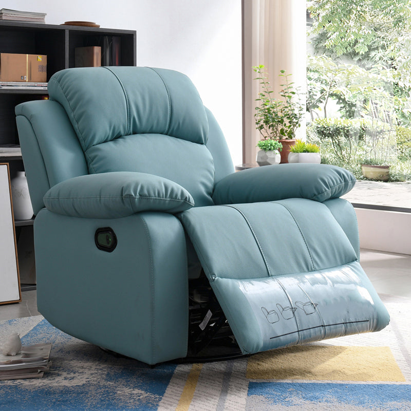 Solid Color Home Theater Recliner Bonded Leather Contemporary Chair for Home