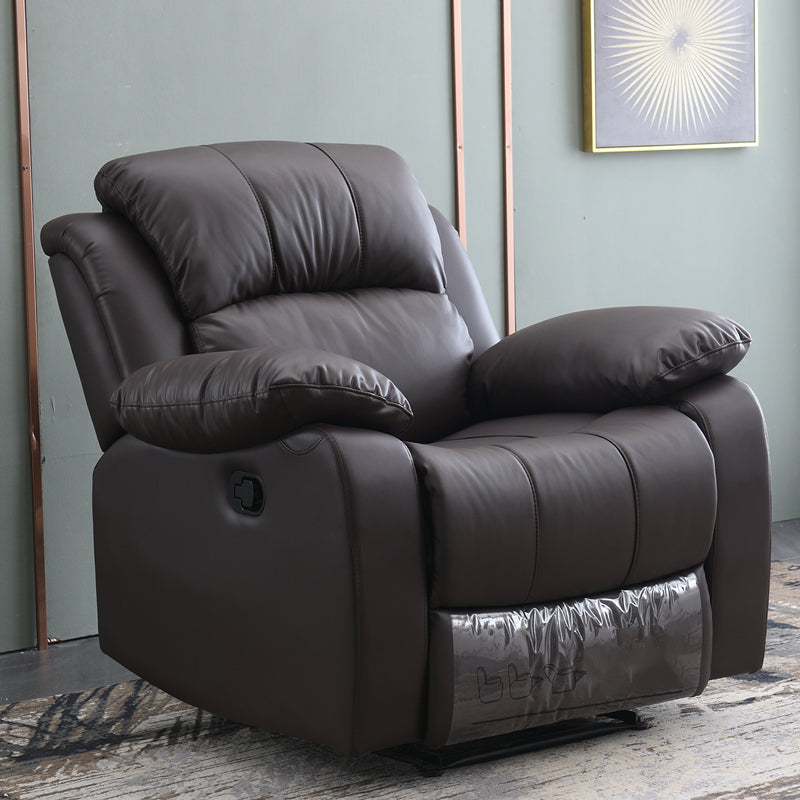 Solid Color Home Theater Recliner Bonded Leather Contemporary Chair for Home