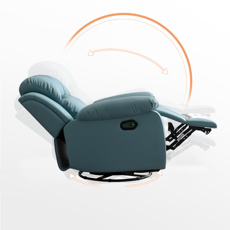 Solid Color Home Theater Recliner Bonded Leather Contemporary Chair for Home