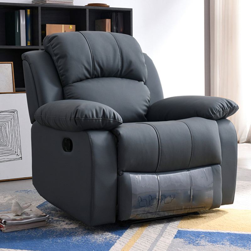 Solid Color Home Theater Recliner Bonded Leather Contemporary Chair for Home