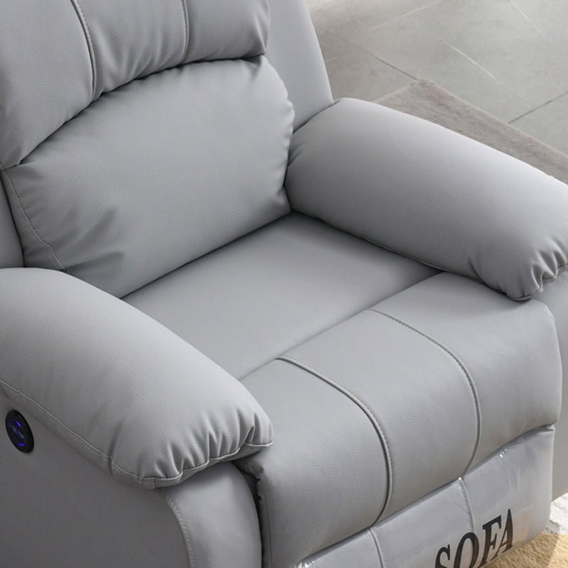 Solid Color Home Theater Recliner Bonded Leather Contemporary Chair for Home