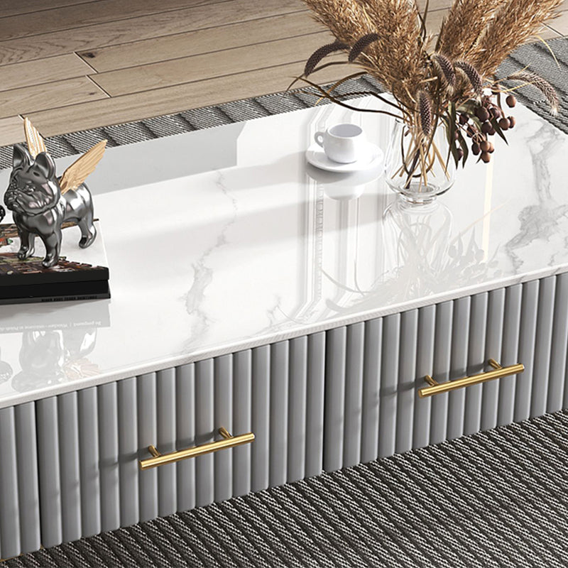 4 Legs Slate Rectangular Coffee Table Modern Single Coffee Table with Drawer