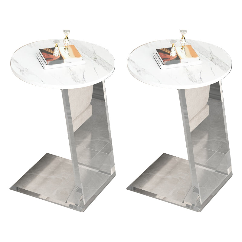 Gorgeous Style Sofa Side Accent Table Round Shape with Acrylic Base for Home