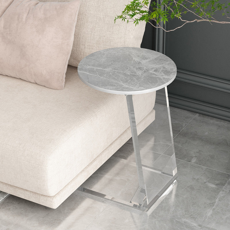 Gorgeous Style Sofa Side Accent Table Round Shape with Acrylic Base for Home