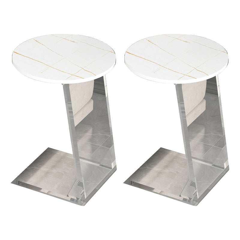 Gorgeous Style Sofa Side Accent Table Round Shape with Acrylic Base for Home