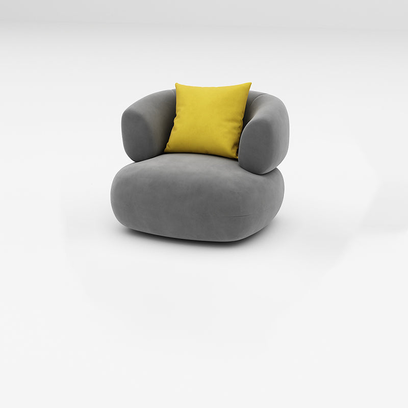 Beige and Dark Gray Sofa Tuxedo Arm Seating with Pillows for Apartment