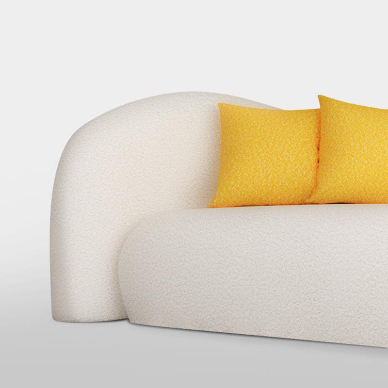 Beige and Dark Gray Sofa Tuxedo Arm Seating with Pillows for Apartment