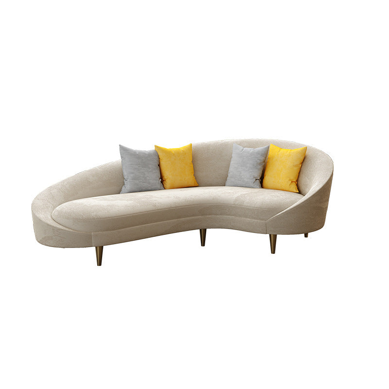 Solid Color Contemporary Sofa Tight Seat Foam Sloped Arms Settee