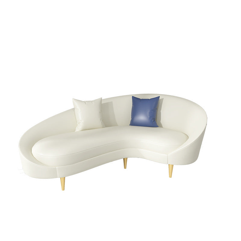 Solid Color Contemporary Sofa Tight Seat Foam Sloped Arms Settee