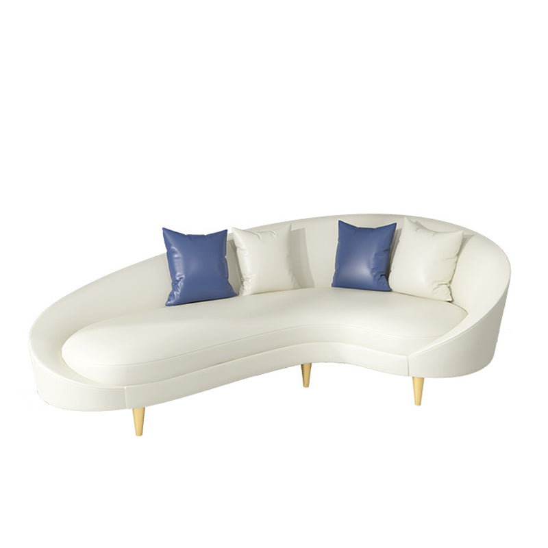 Solid Color Contemporary Sofa Tight Seat Foam Sloped Arms Settee