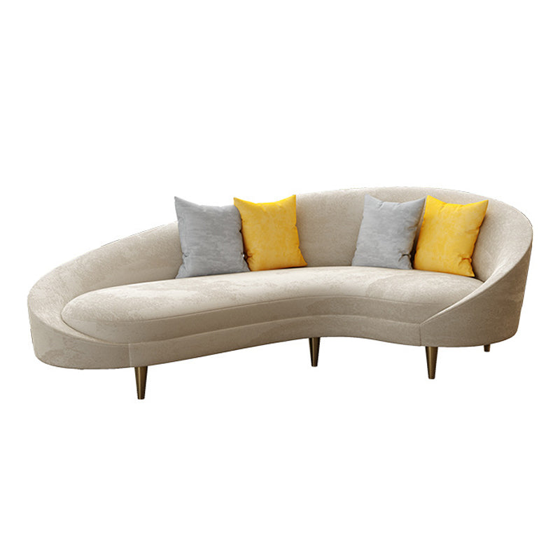 Solid Color Contemporary Sofa Tight Seat Foam Sloped Arms Settee