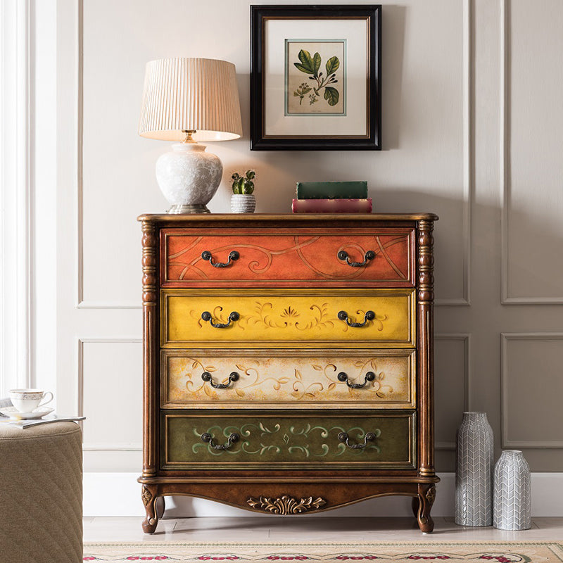 Industrial Chest with Drawers and Cabriole Legs in Distressed Wood