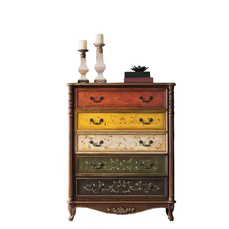 Industrial Chest with Drawers and Cabriole Legs in Distressed Wood