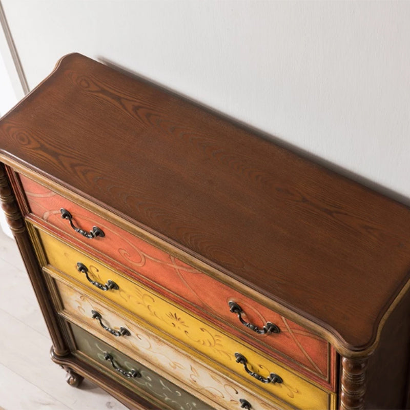 Industrial Chest with Drawers and Cabriole Legs in Distressed Wood