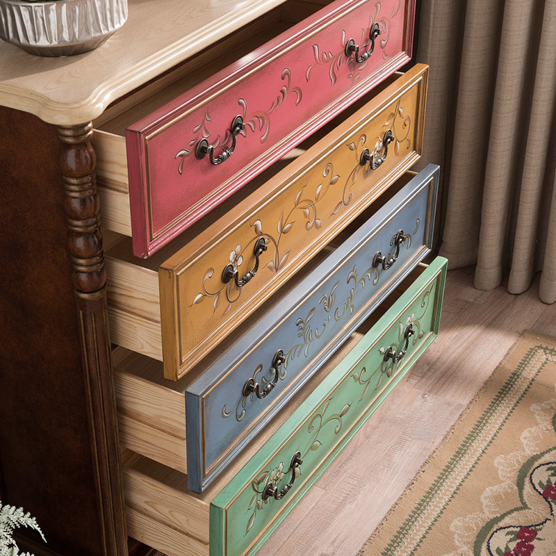 Industrial Chest with Drawers and Cabriole Legs in Distressed Wood