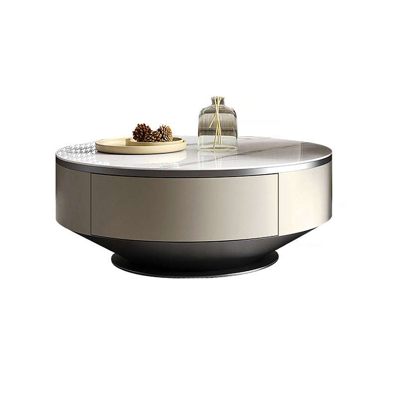 Pedestal Coffee Table Set Slate Round Coffee Table for Living Room