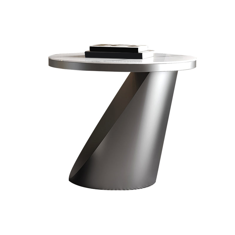 Pedestal Coffee Table Set Slate Round Coffee Table for Living Room