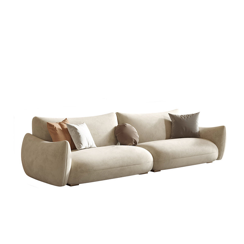 Modern Fabric Sectional with Bolster Pillows 31.5" Tall White L-shape Sectional