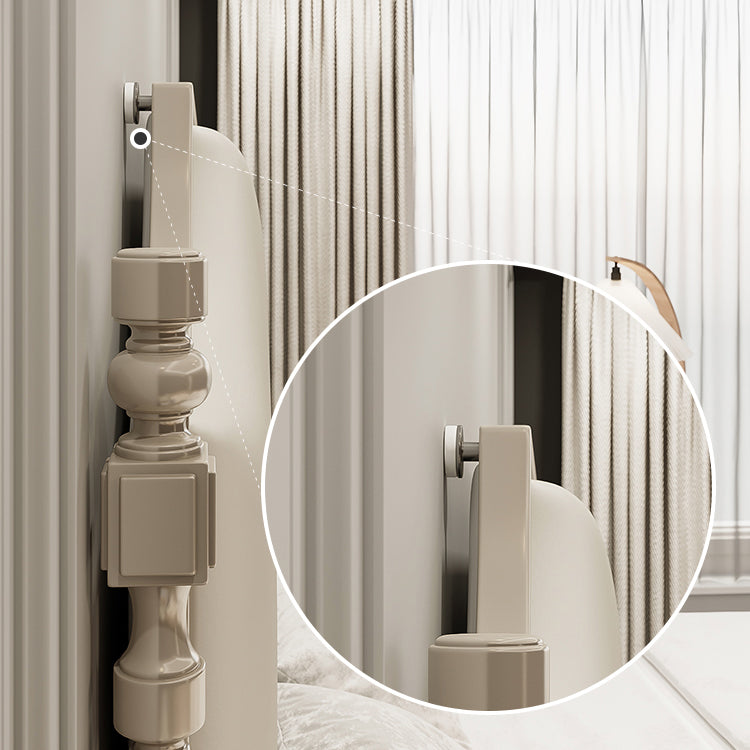 French Country Solid Wood Standard Bed Headboard Bed Frame with Legs