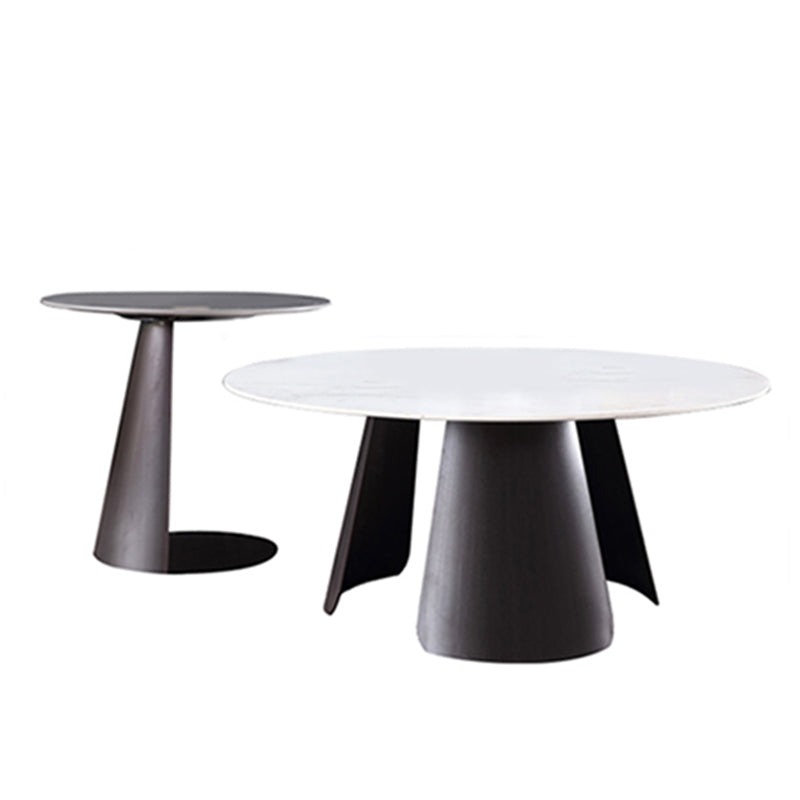 Slate Round Coffee Table No Distressing Modern Nesting Coffee Table Set