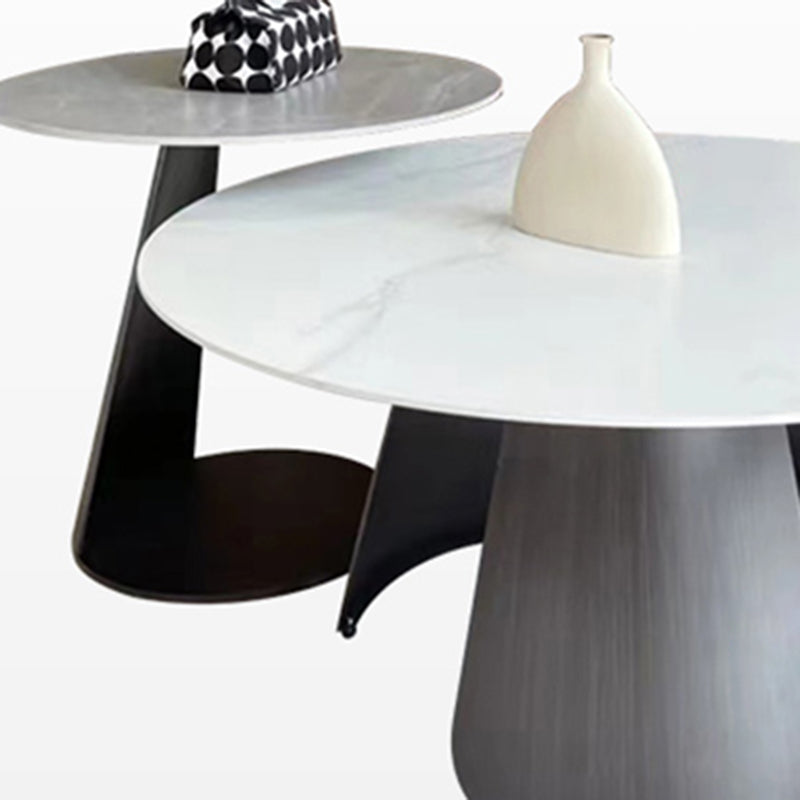 Slate Round Coffee Table No Distressing Modern Nesting Coffee Table Set