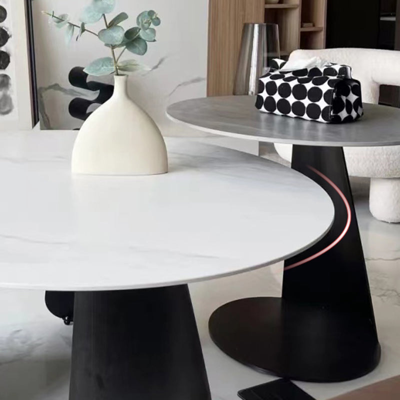 Slate Round Coffee Table No Distressing Modern Nesting Coffee Table Set