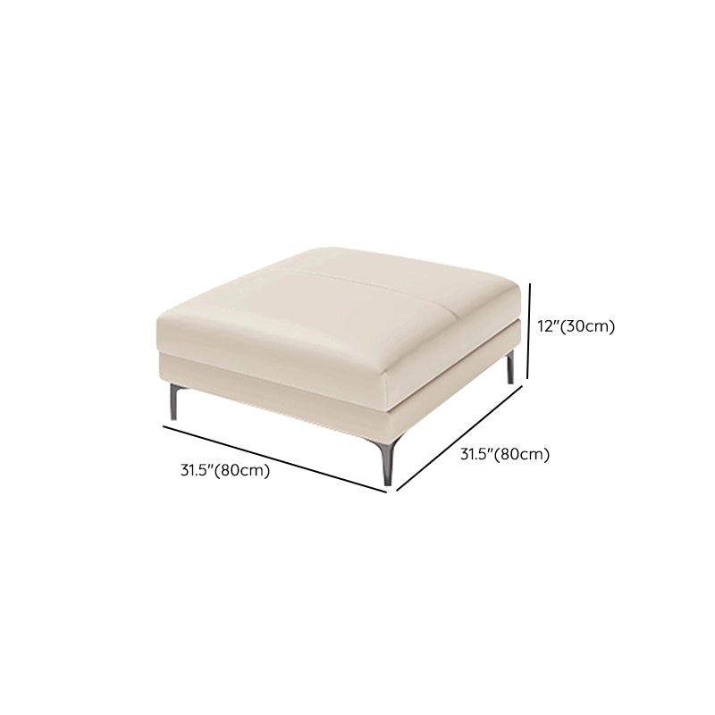 Contemporary Genuine Leather Pillows Square Arm Living Room Seating