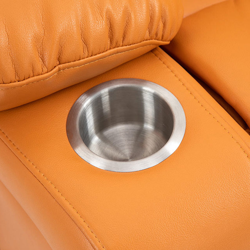 Traditional Leather Recliner Standard Recliner with Massage and Storage