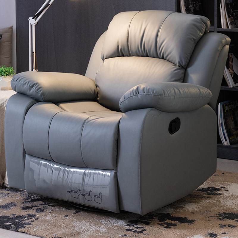 Contemporary Upholstery Chair Faux Leather Standard Recliner with Independent Foot